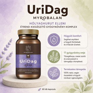 Myrobalan uridag hólyaghurut és húgyúti fertőzések elleni gyógynövény-komplex vegán kapszula 60db