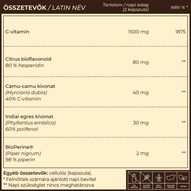 Myrobalan Vita-C 1500 mg +növényi kivonatok 60 db