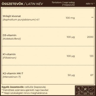 Myrobalan Vita-D D3 vitamin+K1+K2+Shilajit 60 db