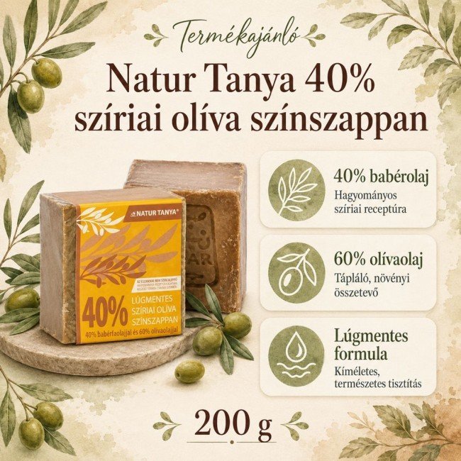 Natur Tanya Najel 40%-os bio babérfaolaj tartalmú, szíriai színszappan 185g