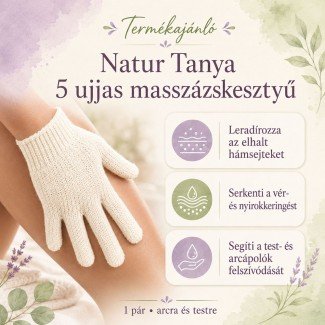 Natur Tanya 5 ujjas Masszázskesztyű arcra, testre 1pár