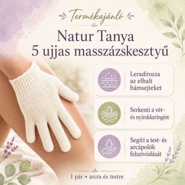 Natur Tanya 5 ujjas Masszázskesztyű arcra, testre 1pár