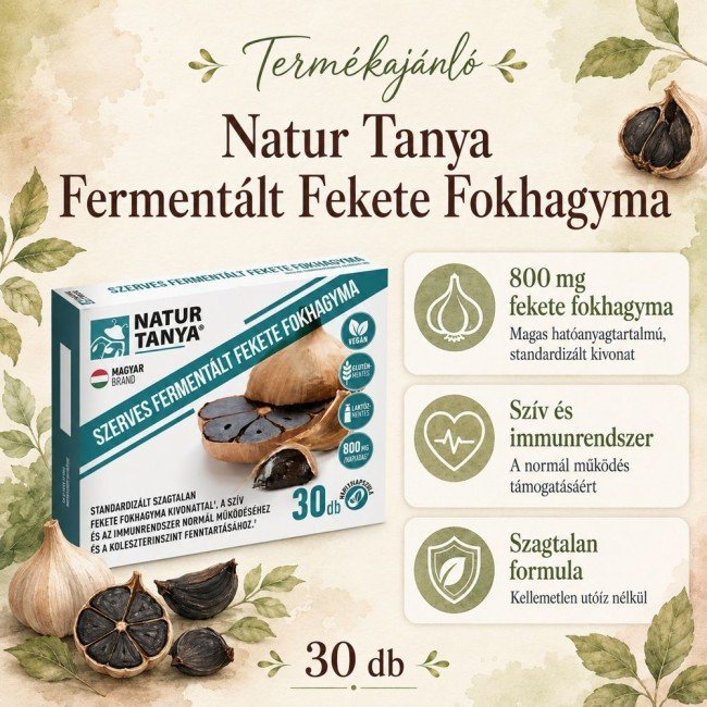 Natur Tanya Fermentált Fekete Fokhagyma 800 mg 30db