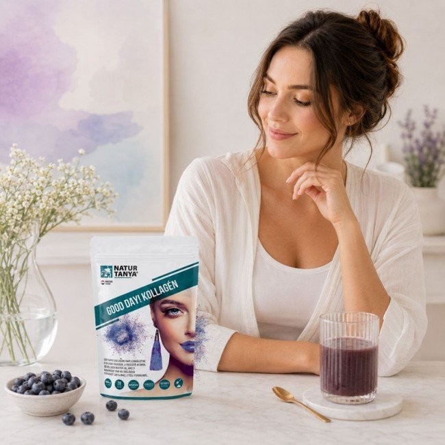 Natur Tanya GOOD DAY hal és marha kollagén peptidek por áfonya 237g