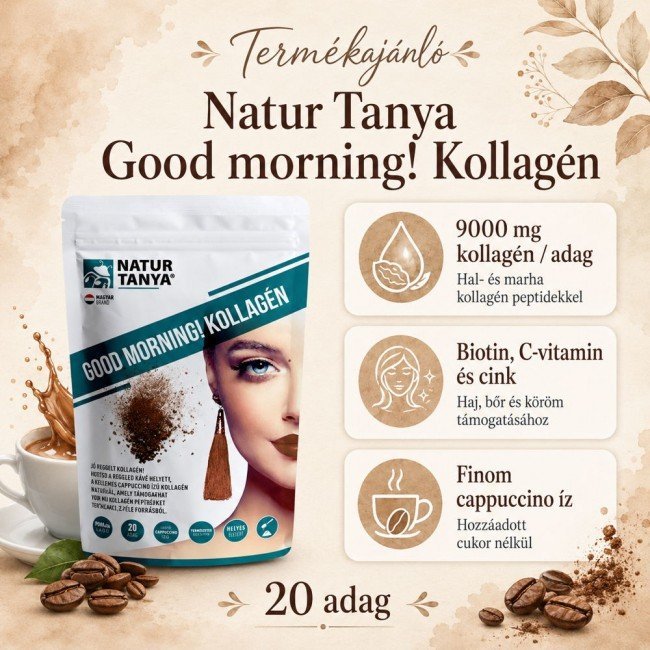Natur Tanya GOOD MORNING hal és marha kollagén peptidek por cappuccino 320g