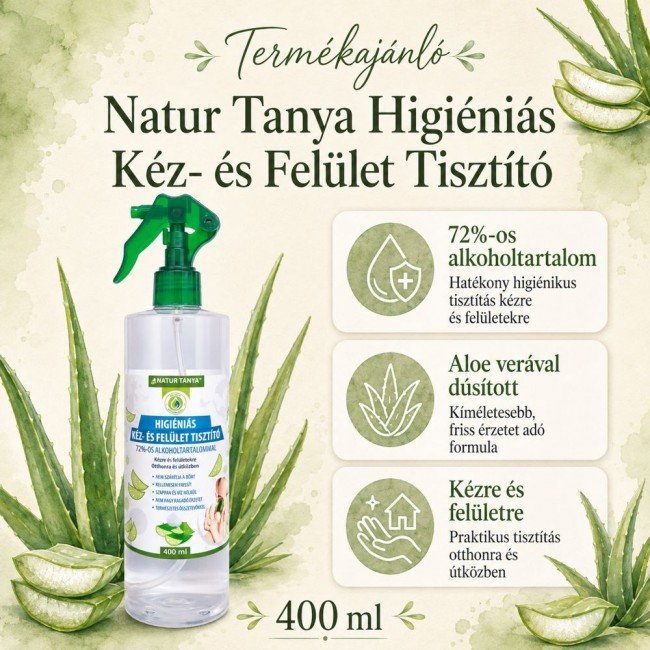 Natur Tanya Higiéniás kéz-, és felülettisztító spray 400ml Natur Tanya Higiéniás kéz-, és felülettisztító spray 400ml
