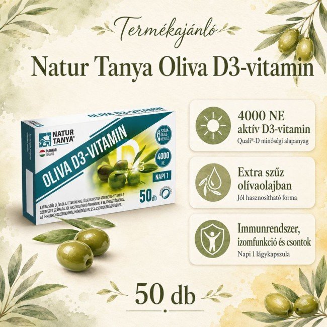 Natur Tanya OLIVA D3-vitamin. 4000 NE 50db