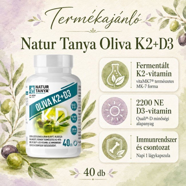 Natur Tanya Oliva K2 és D3-vitamin 40db