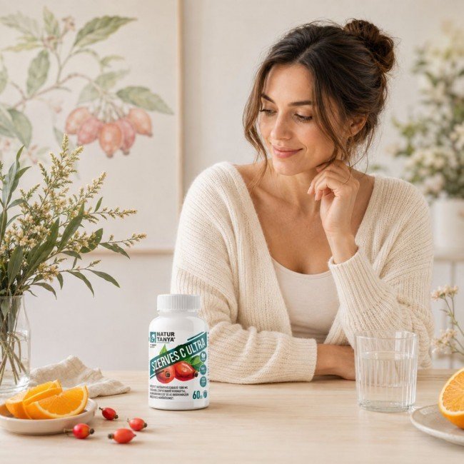 Natur Tanya SZERVES C ULTRA 1500mg Retard C-vitamin csipkebogyó kivonattal 60db