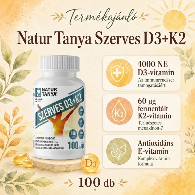 Natur Tanya Szerves D3 és K2-vitamin 100db