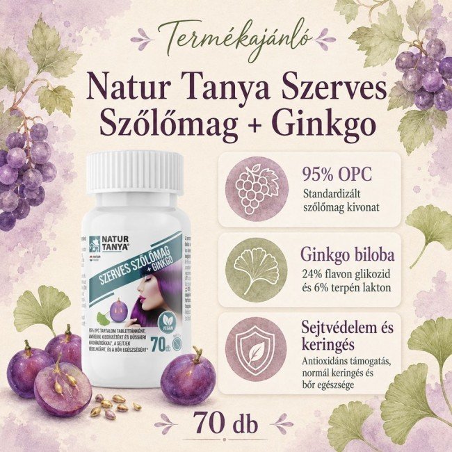 Natur Tanya Szerves Szőlőmag és Ginkgo biloba 70db Natur Tanya Szerves Szőlőmag és Ginkgo biloba 70db