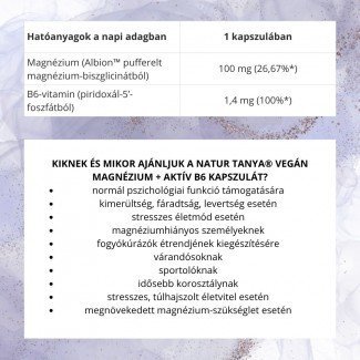 Natur Tanya Vegán Magnézium-biszglicinát-kelát növényi kapszulahéjban 30db