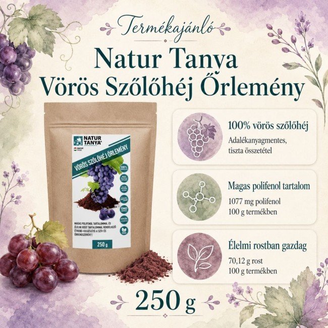 Natur Tanya VÖRÖS SZŐLŐHÉJ ŐRLEMÉNY 250g Natur Tanya VÖRÖS SZŐLŐHÉJ ŐRLEMÉNY 250g