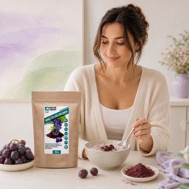 Natur Tanya VÖRÖS SZŐLŐHÉJ ŐRLEMÉNY 250g Natur Tanya VÖRÖS SZŐLŐHÉJ ŐRLEMÉNY 250g