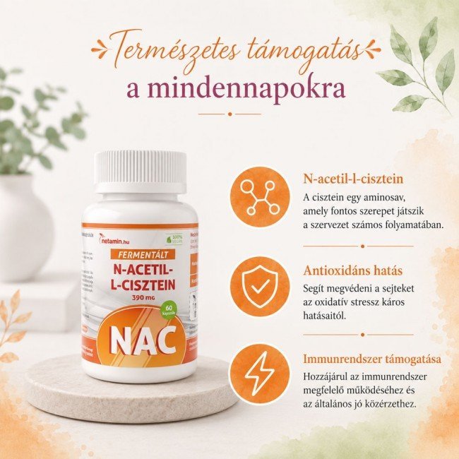 Netamin acetil cisztein kapszula 60db