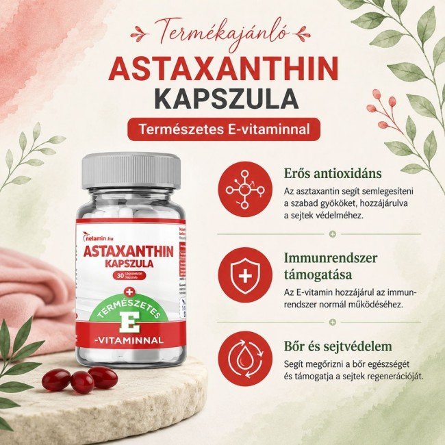Netamin astaxanthin e-vitaminnal kapszula 30db Netamin astaxanthin e-vitaminnal kapszula 30db