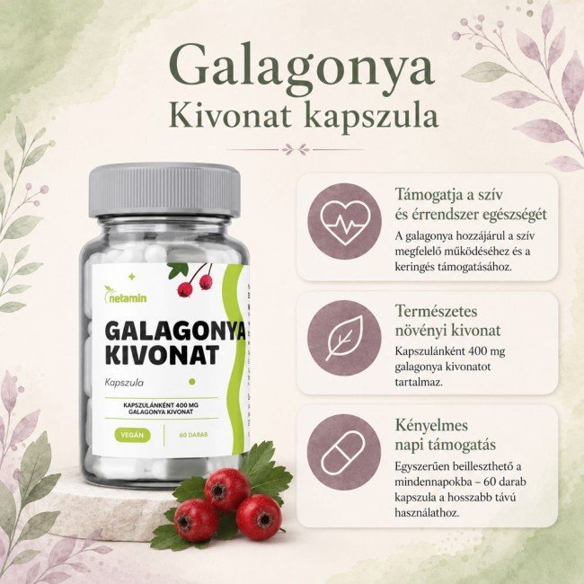 Netamin Galagonya-kivonat 400 mg 60 db Netamin Galagonya-kivonat 400 mg 60 db