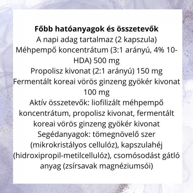 Netamin méhpempő mátrix kapszula+propolisz és fermentált ginzeng kapszula 60db Netamin méhpempő mátrix kapszula+propolisz és fermentált ginzeng kapszula 60db