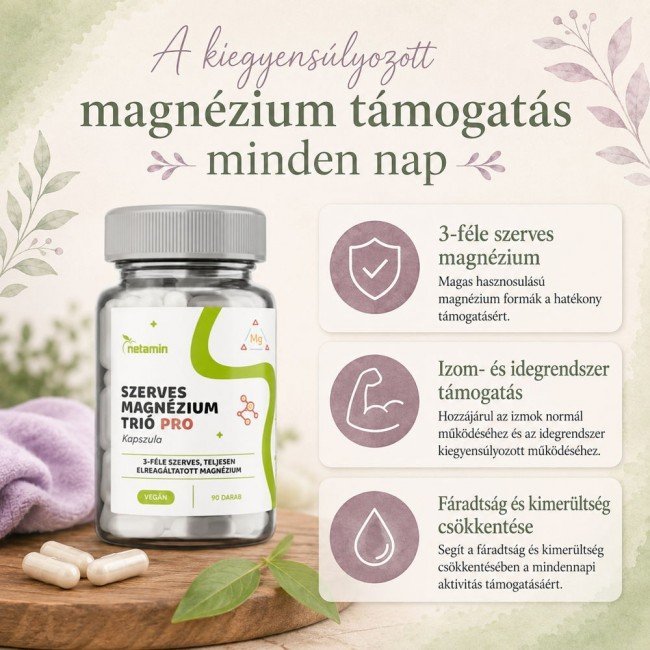 Netamin szerves magnézium trió tabletta 60db Netamin szerves magnézium trió tabletta 60db