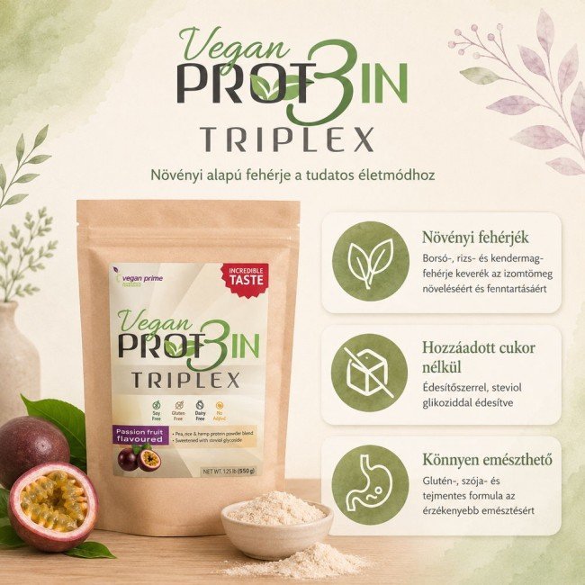 Netamin vegan prot3in triplex fehérjepor-maracuja 550g Netamin vegan prot3in triplex fehérjepor-maracuja 550g
