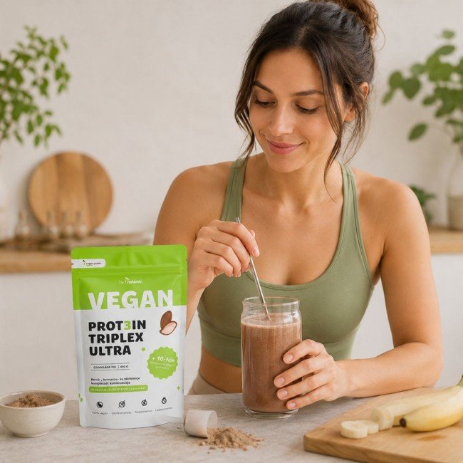 Netamin vegan prot3in triplex ultra fehérjepor csokoládé 450g Netamin vegan prot3in triplex ultra fehérjepor csokoládé 450g
