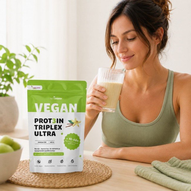 Netamin vegan prot3in triplex ultra fehérjepor vanília 450g Netamin vegan prot3in triplex ultra fehérjepor vanília 450g