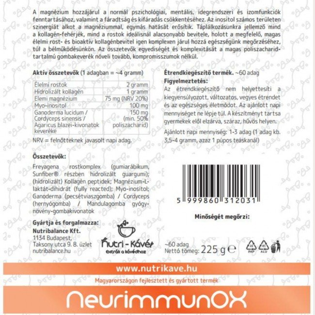 Freyagena Neurimmunox nutri-kávé utántöltő 225g
