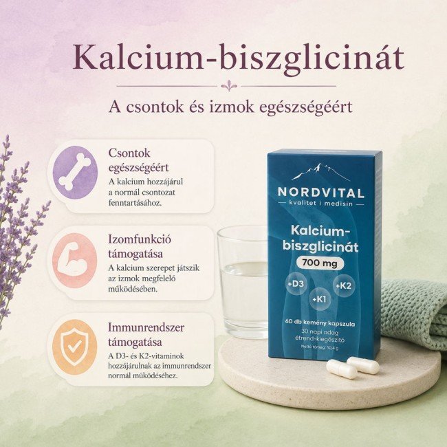 Nordvital kalcium-biszglicinát 75mg kapszula 60db Nordvital kalcium-biszglicinát 75mg kapszula 60db
