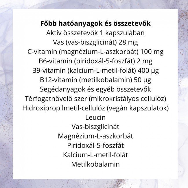 Nordvital vas-biszglicinát vegán kapszula 60db Nordvital vas-biszglicinát vegán kapszula 60db