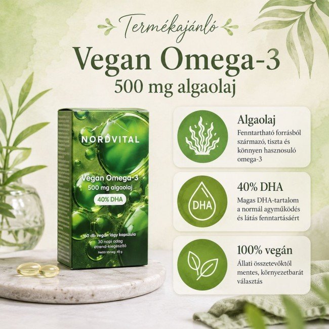 Nordvital Vegan Omega-3 500mg algaolajjal 60db Nordvital Vegan Omega-3 500mg algaolajjal 60db