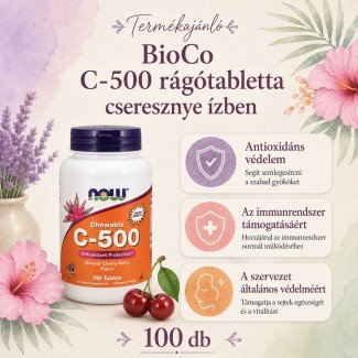 Now c-500 cseresznye ízű rágótabletta 100db Now c-500 cseresznye ízű rágótabletta 100db