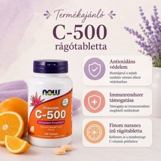 Now c-500 narancs ízű rágótabletta 100db
