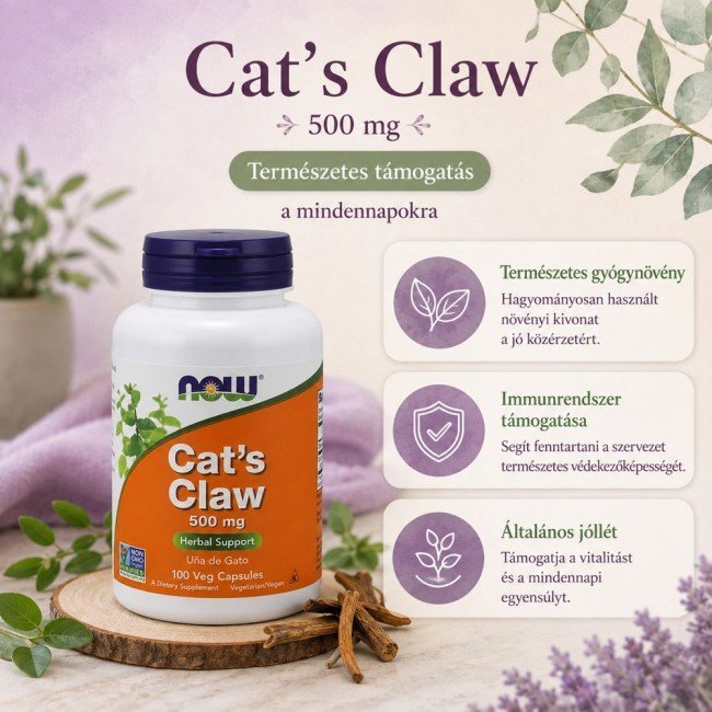Now Cat's Claw 500mg kapszula 100db Now Cat's Claw 500mg kapszula 100db
