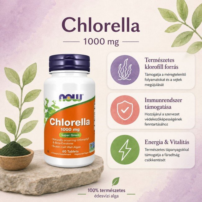 Now chlorella 1000mg tabletta 60db Now chlorella 1000mg tabletta 60db