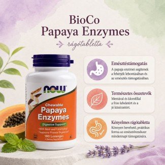 Now papaya enzime rágótabletta 180db