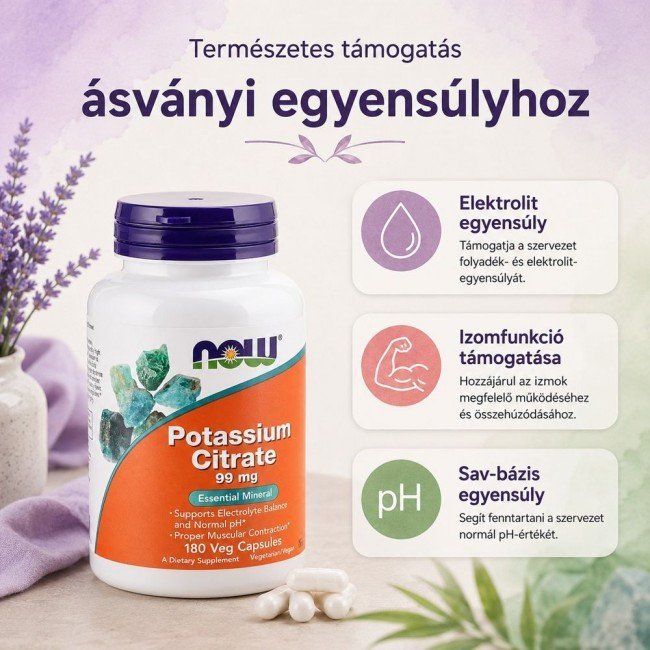 Now potassium citrat 99mg kapszula 180db Now potassium citrat 99mg kapszula 180db