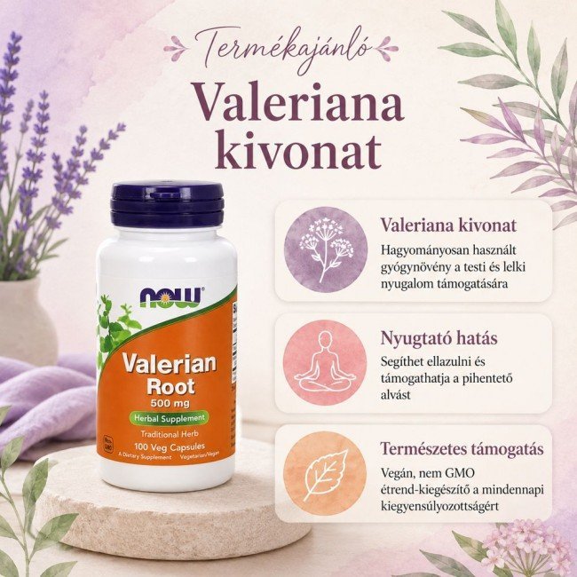 Now valeriana root 500mg kapszula 100db Now valeriana root 500mg kapszula 100db