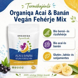 Organiqa 100% bio acai-banán vegán fehérje mix 200g Organiqa 100% bio acai-banán vegán fehérje mix 200g