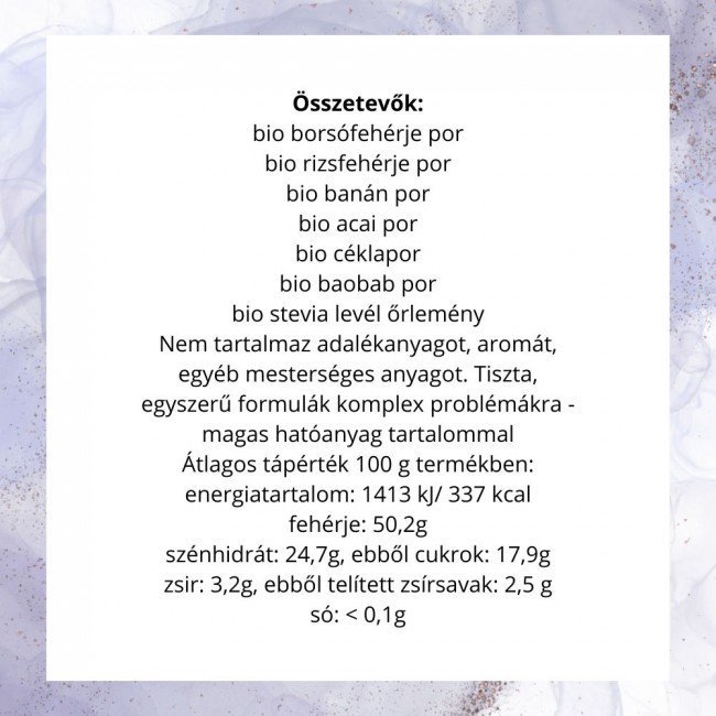 Organiqa 100% bio acai-banán vegán fehérje mix 400g Organiqa 100% bio acai-banán vegán fehérje mix 400g