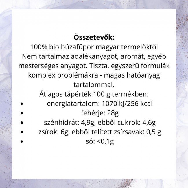 Organiqa 100% bio búzafű por - Raw Organic Wheatgrass Powder 125g