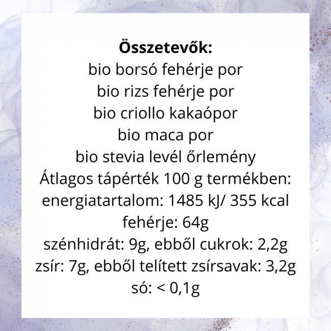 Organiqa 100% bio csokoládé-maca vegán fehérje mix 200g Organiqa 100% bio csokoládé-maca vegán fehérje mix 200g