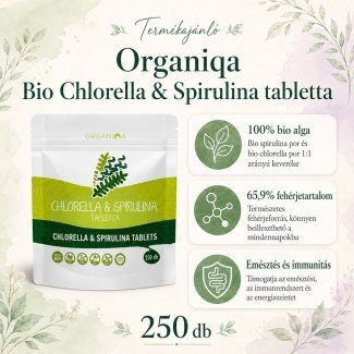 Organiqa bio chlorella - spirulina tabletta 250db