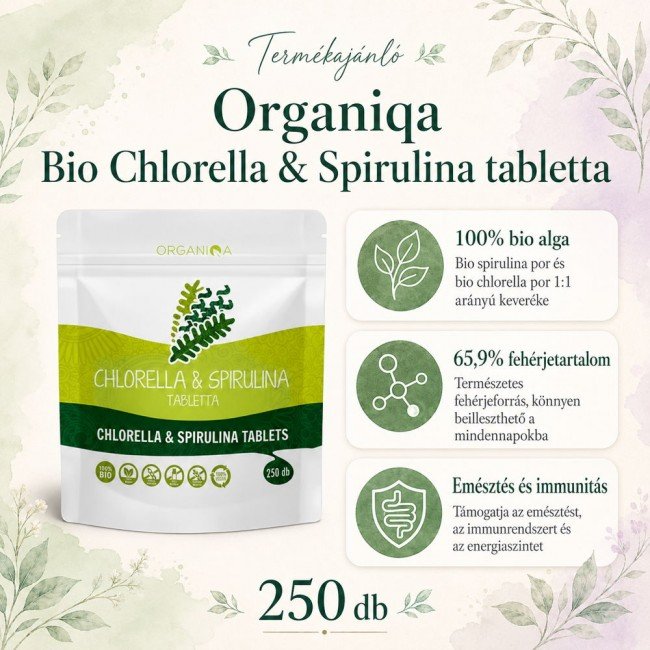 Organiqa bio chlorella - spirulina tabletta 250db Organiqa bio chlorella - spirulina tabletta 250db