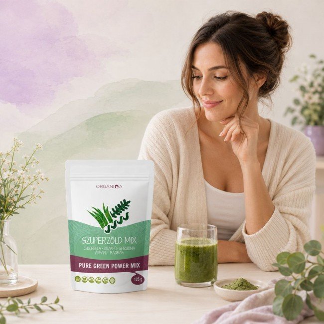 Organiqa bio szuperzöld mix por 125g Organiqa bio szuperzöld mix por 125g