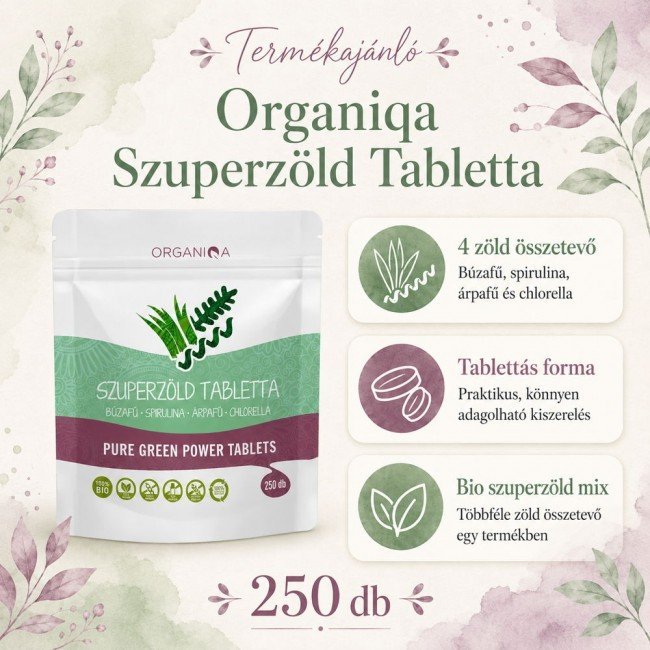 Organiqa bio szuperzöld tabletta 250db Organiqa bio szuperzöld tabletta 250db