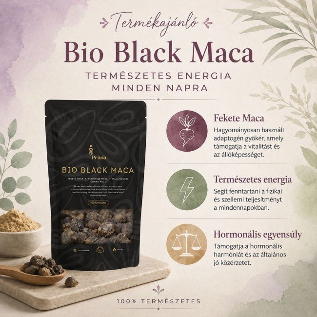 Prana bio fekete maca por 250g Prana bio fekete maca por 250g