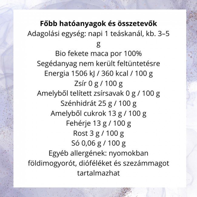 Prana bio fekete maca por 250g Prana bio fekete maca por 250g