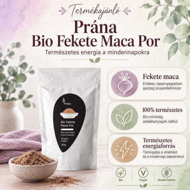Prana bio fekete maca por 250g Prana bio fekete maca por 250g
