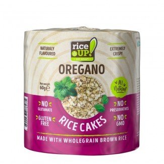 Rice Up Gluténmentes teljes kiőrlésű puffasztott barna rízs szelet oregánóval 60g Rice Up Gluténmentes teljes kiőrlésű puffasztott barna rízs szelet oregánóval 60g