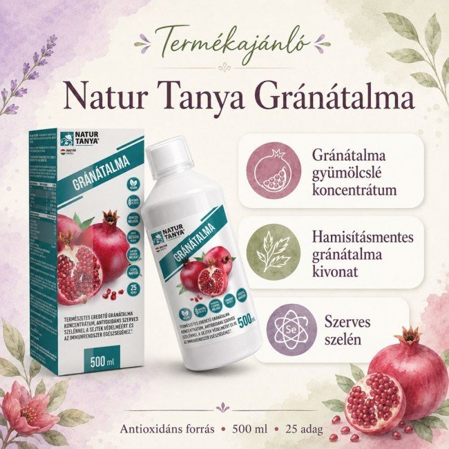 Natur Tanya 100% gránátalma italkoncentrátum szerves szelénnel 500ml